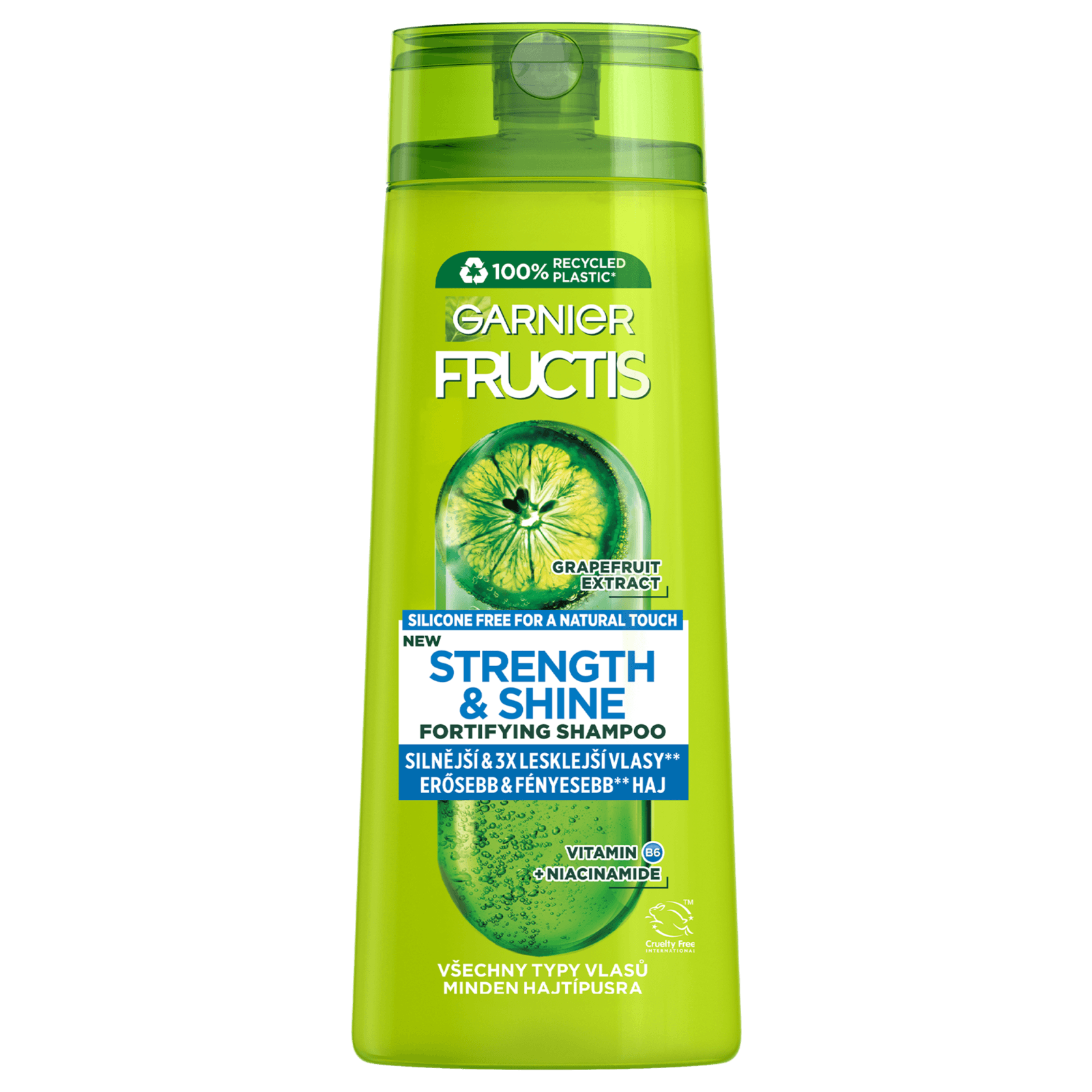 Garnier Fructis Strength & Shine Posilující šampon pro všechny typy vlasů bez lesku a síly, 250 ml