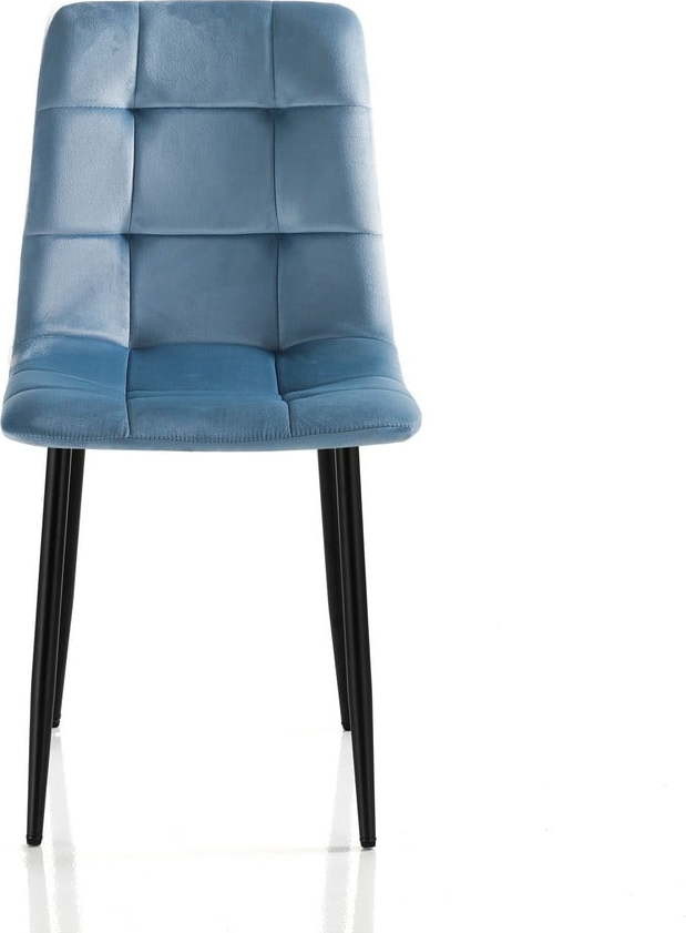 Modré sametové jídelní židle v sadě 2 ks – Tomasucci