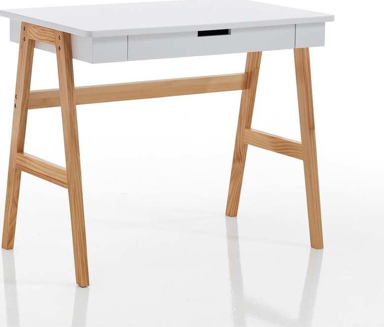 Pracovní stůl s bílou deskou 55x90 cm – Tomasucci