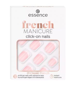 Essence Click-Go umělé nehty francouzská manikúra 12 ks 01 Classic French