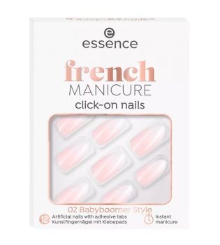 Essence Click-Go umělé nehty francouzská manikúra 12 ks 02 Baby Boomer Style