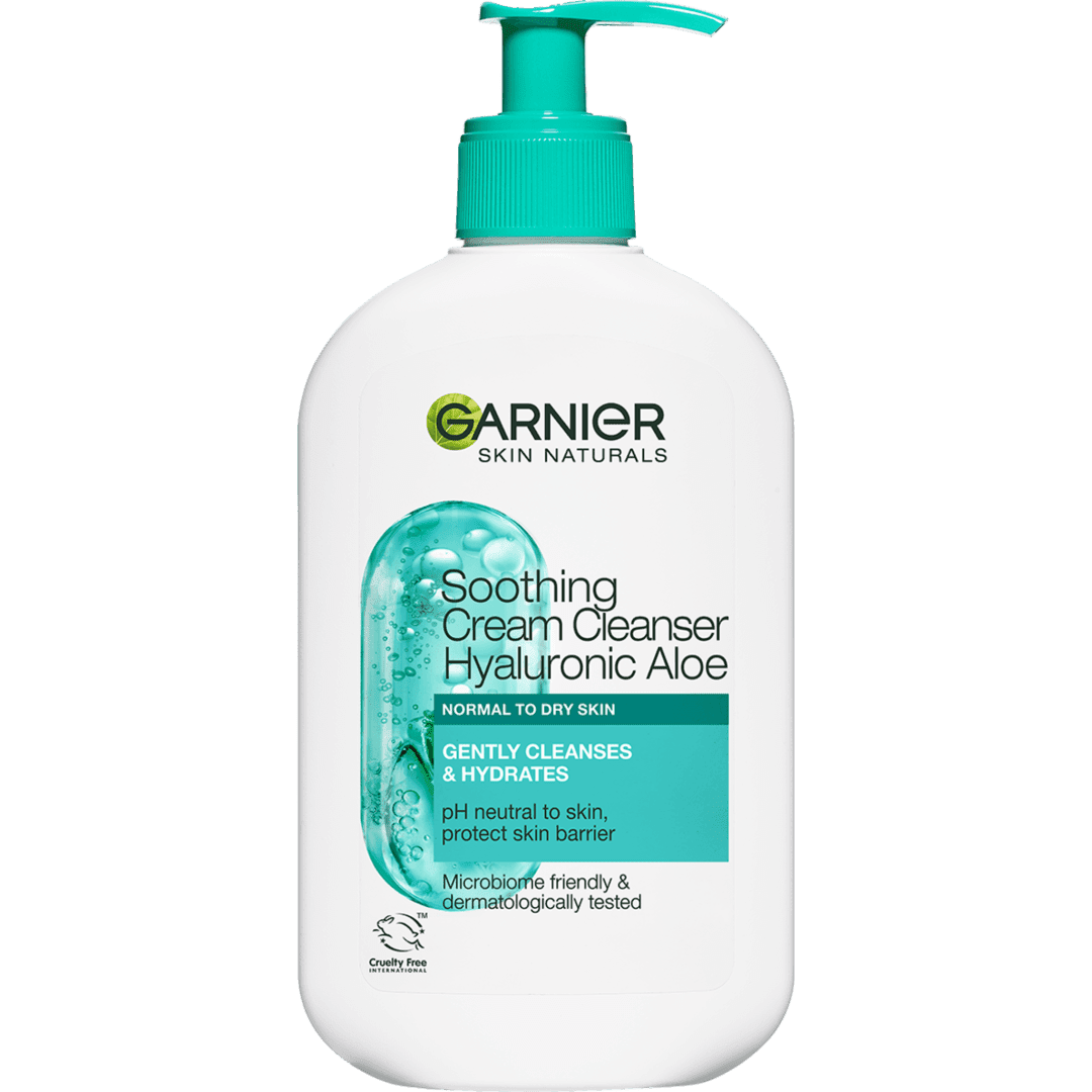 Garnier Skin Naturals zklidňující čisticí krém s kyselinou hyaluronovou a aloe vera, 250 ml