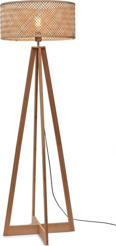 Stojací lampa s bambusovým stínidlem v přírodní barvě (výška 145 cm) Java – Good&Mojo