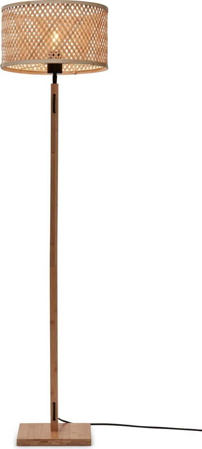 Stojací lampa s bambusovým stínidlem v přírodní barvě (výška 128 cm) Java – Good&Mojo