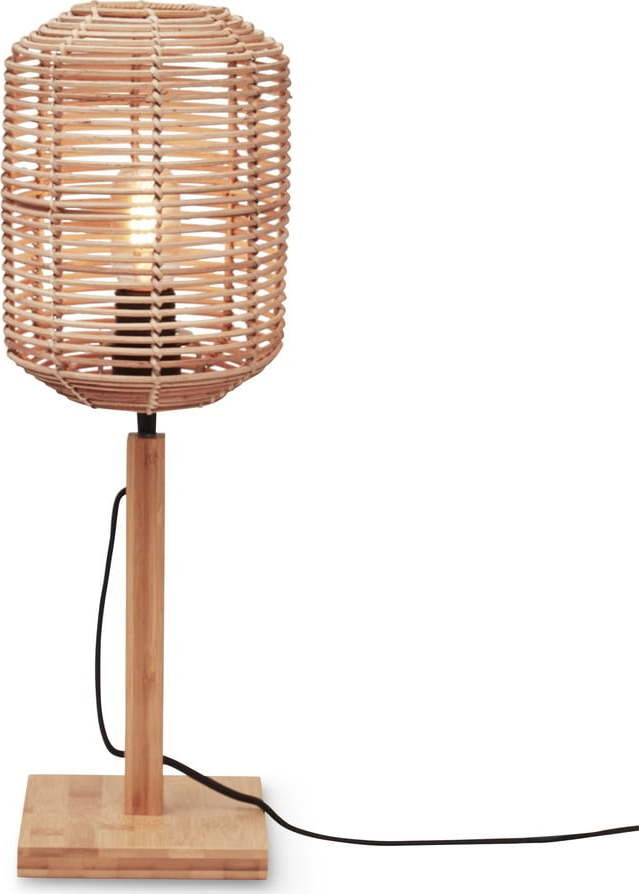 Stolní lampa s ratanovým stínidlem v přírodní barvě (výška 45 cm) Tanami – Good&Mojo