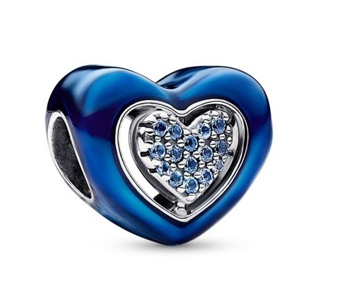 Pandora Něžný třpytivý korálek Modré srdce 792750C01