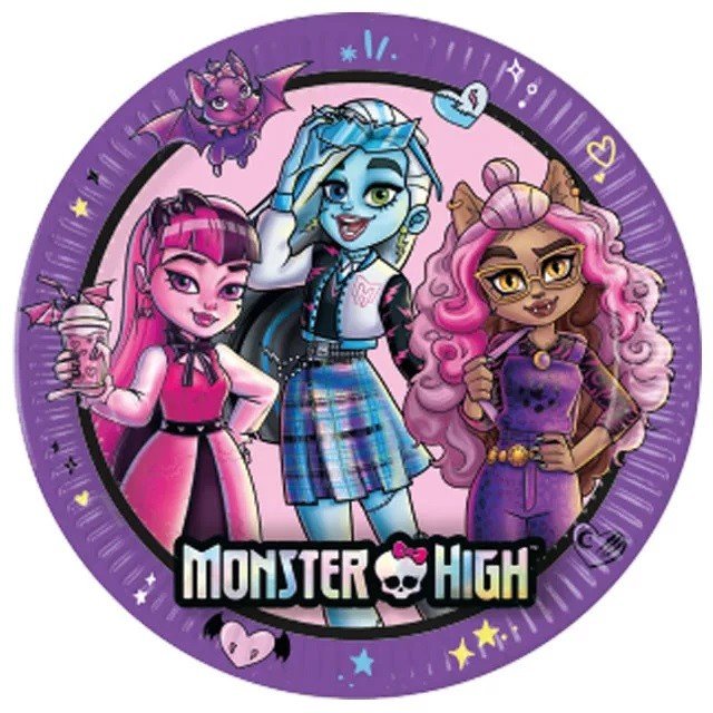 Talíře papírové Monster High 23 cm 8 ks