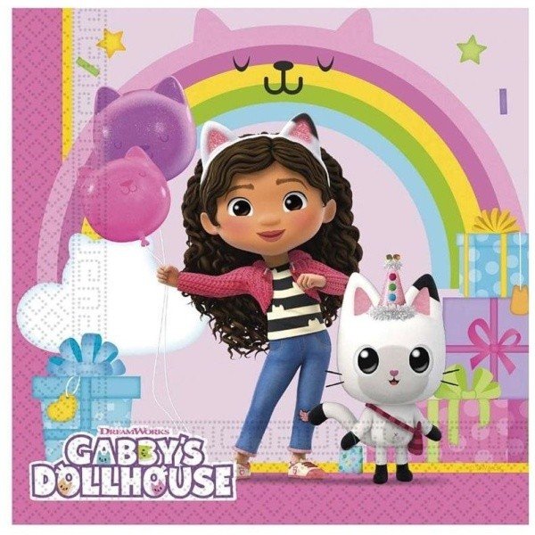 Ubrousky papírové Gabby's Dollhouse 33 x 33 cm 20 ks