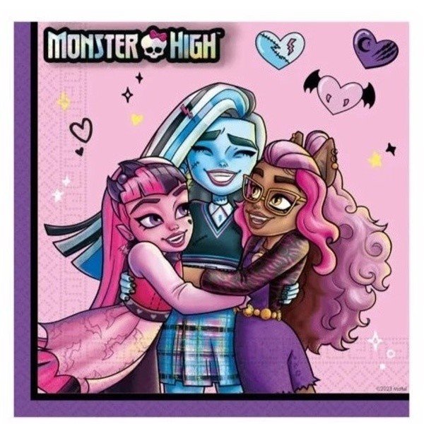 Ubrousky papírové Monster High 33 x 33 cm 20 ks