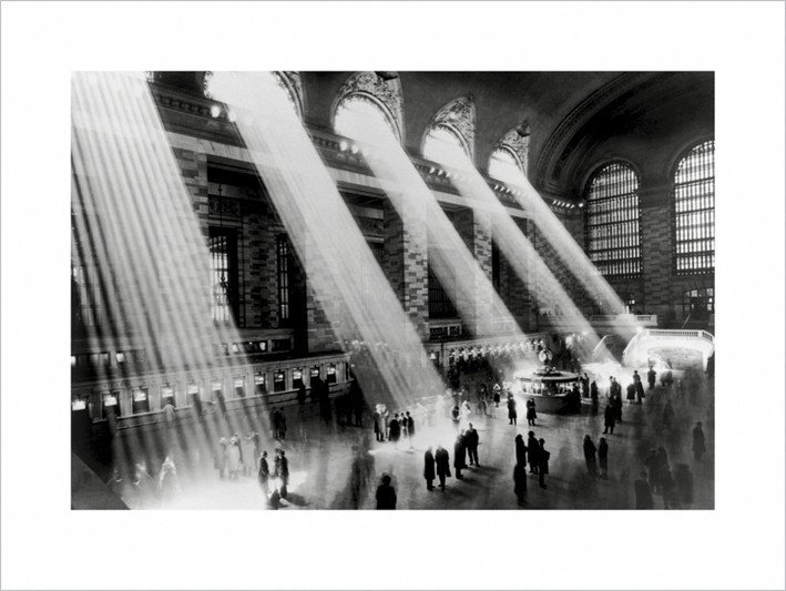 PYRAMID Umělecký tisk New York - Grand central terminal, (80 x 60 cm)
