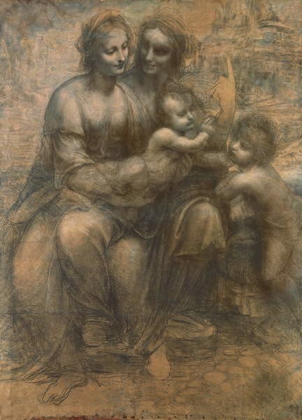 Leonardo da Vinci Leonardo da Vinci - Obrazová reprodukce The Virgin and Child with Saint Anne, and the Infant Saint John the Baptist, (30 x 40 cm)