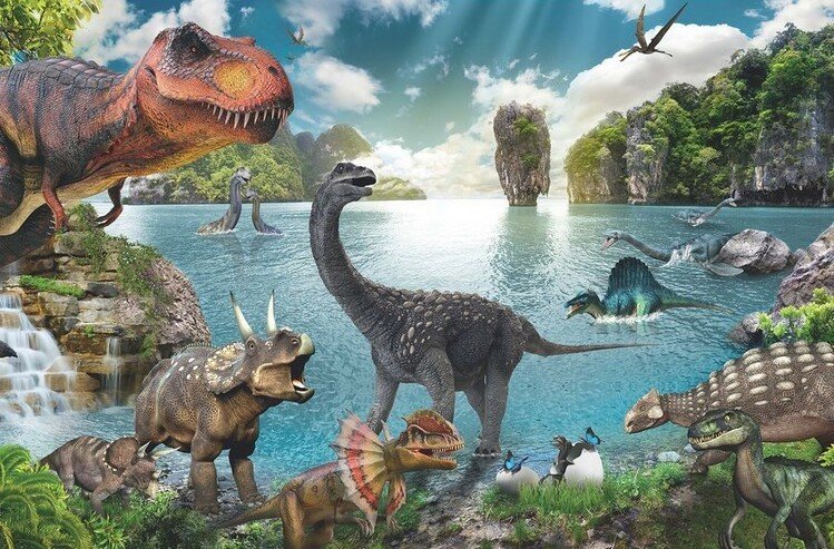 CLOSE UP Plakát, Obraz - Dinosaurs - Collage, (91.5 x 61 cm)