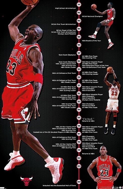 CLOSE UP Plakát, Obraz - Michael Jordan - Timeline, (56.8 x 86.4 cm)