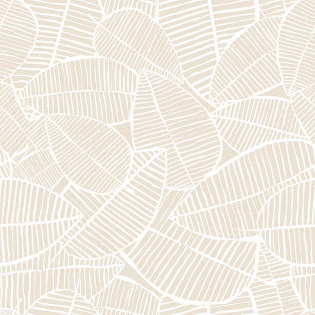 Betelgejze Ilustrace Vector seamless watercolor leaves pattern. Beige, Betelgejze, (40 x 40 cm)