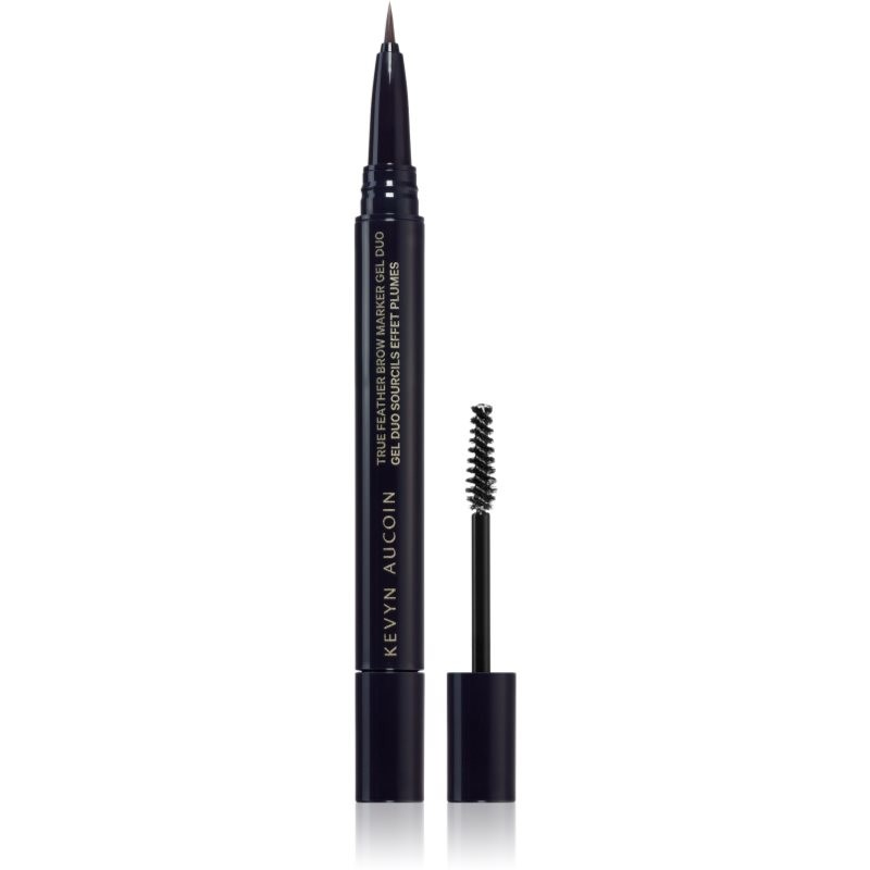 Kevyn Aucoin True Feather Brow Marker Gel Duo fix na obočí s kartáčkem odstín Brunette 0,4 ml