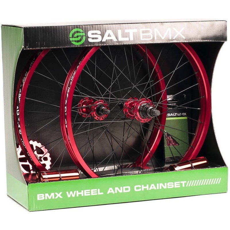 kolo SALT - Salt Valon BMX Wheel/Chain Set (ČERVENÁ)