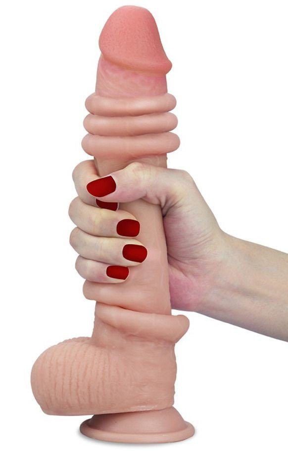 Lovetoy Realistické dildo s pohyblivou kůží a přísavkou Sliding Skin 9" - Lovetoy