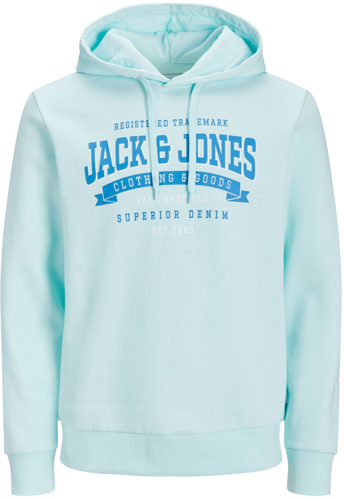 Jack&Jones Pánská mikina JJELOGO Standard Fit 12233597 Soothing Sea M