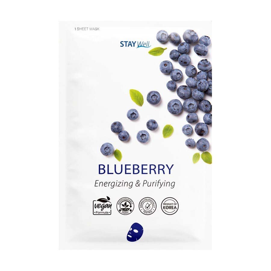 Stay Well Vegan Sheet Mask Blueberry Maska Na Obličej 23 g