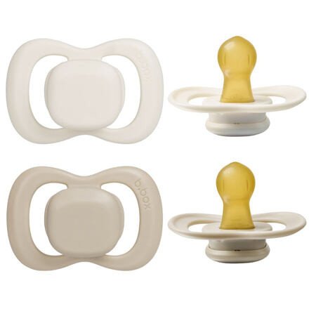 b.box Dudlíky z přírodního kaučuku 0-6m, 2ks - vanilkový/latte