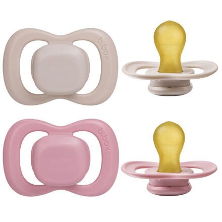 b.box Dudlíky z přírodního kaučuku 6m+, 2ks - světle a tmavě růžový