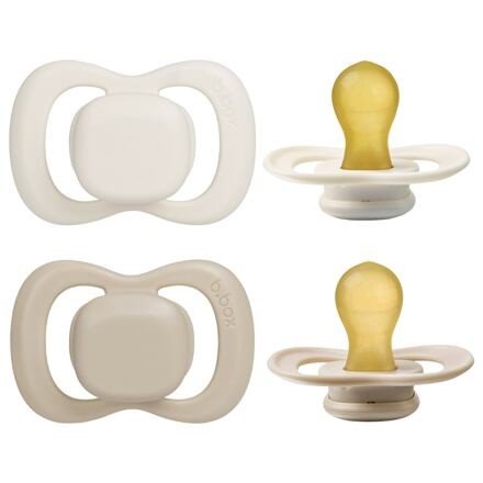 b.box Dudlíky z přírodního kaučuku 6m+, 2ks - vanilkový/latte