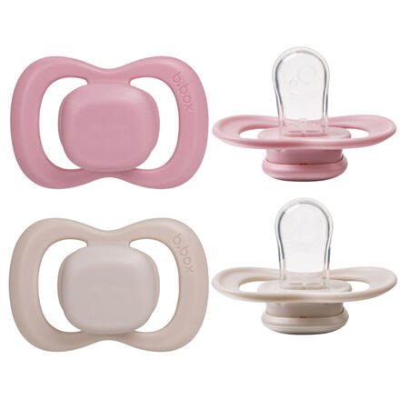 b.box Dudlíky silikonové 0-6m, 2ks - světle a tmavě růžový