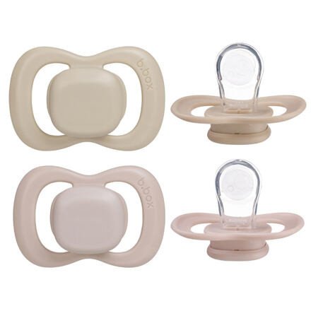 b.box Dudlíky silikonové 6m+, 2ks - světle růžový/latte