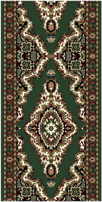 Běhoun na míru TEHERAN T-102 green s obšitím - šíře 80 cm s obšitím Alfa Carpets