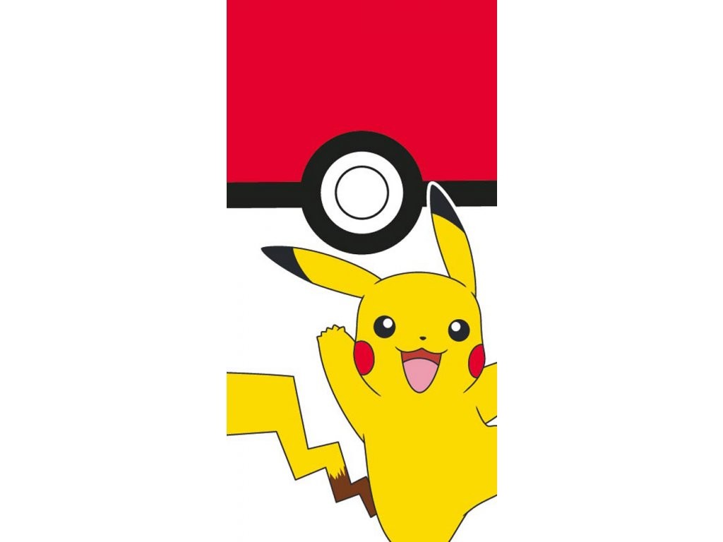 TipTrade Bavlněná froté osuška 70x140 cm - Pokémon Pokéball a Pikachu