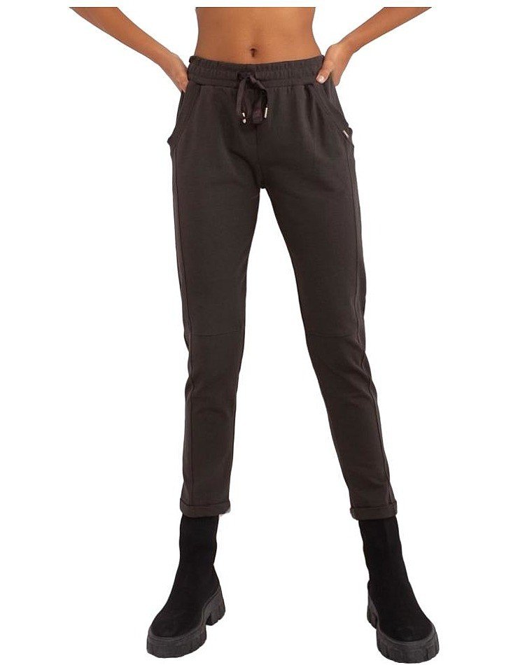 Tmavě khaki stylové tepláky