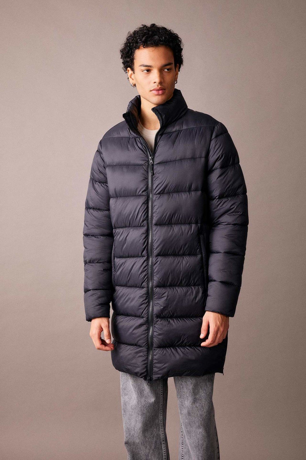 DEFACTO Water Repellent Regular Fit Stand Collar Long Puffer Jacket