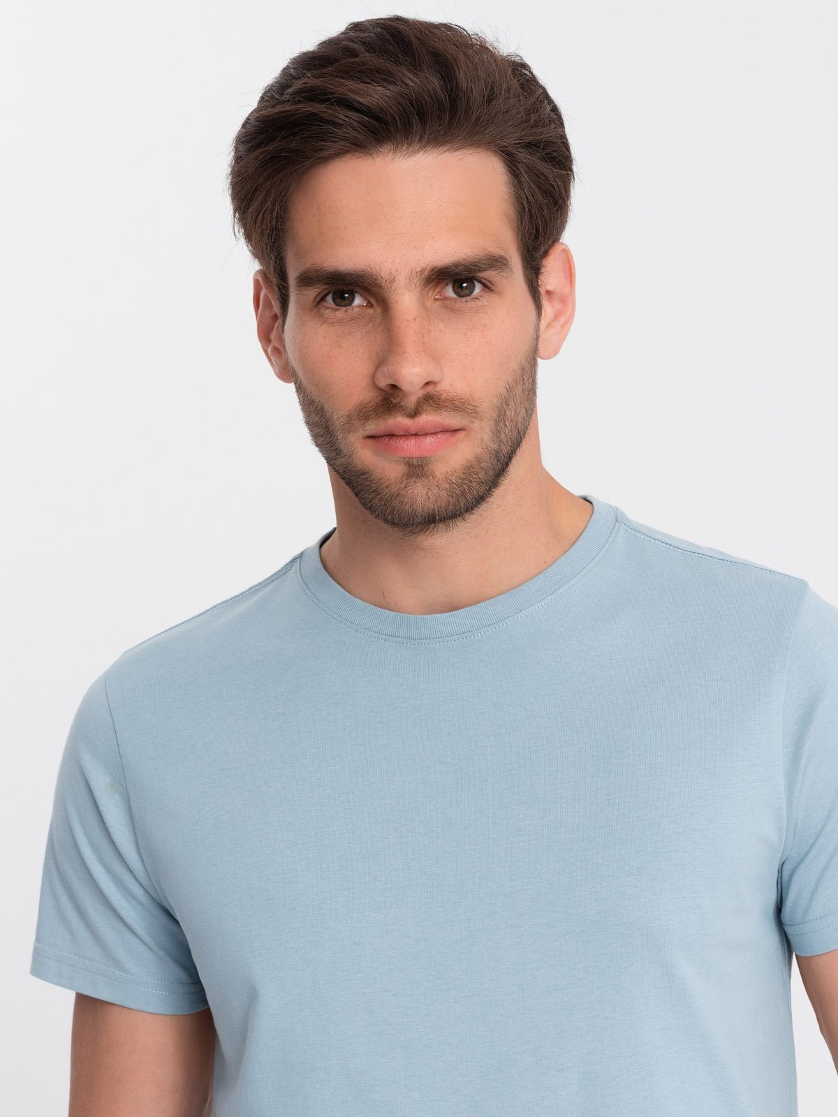 Ombre BASIC men's classic cotton T-shirt - blue