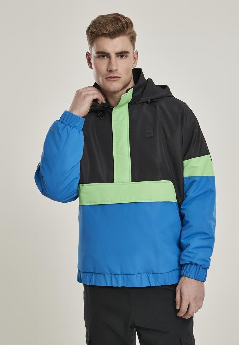 Bunda 3-Tone Neon Mix Pull Over Jacket černá/kobaltově modrá