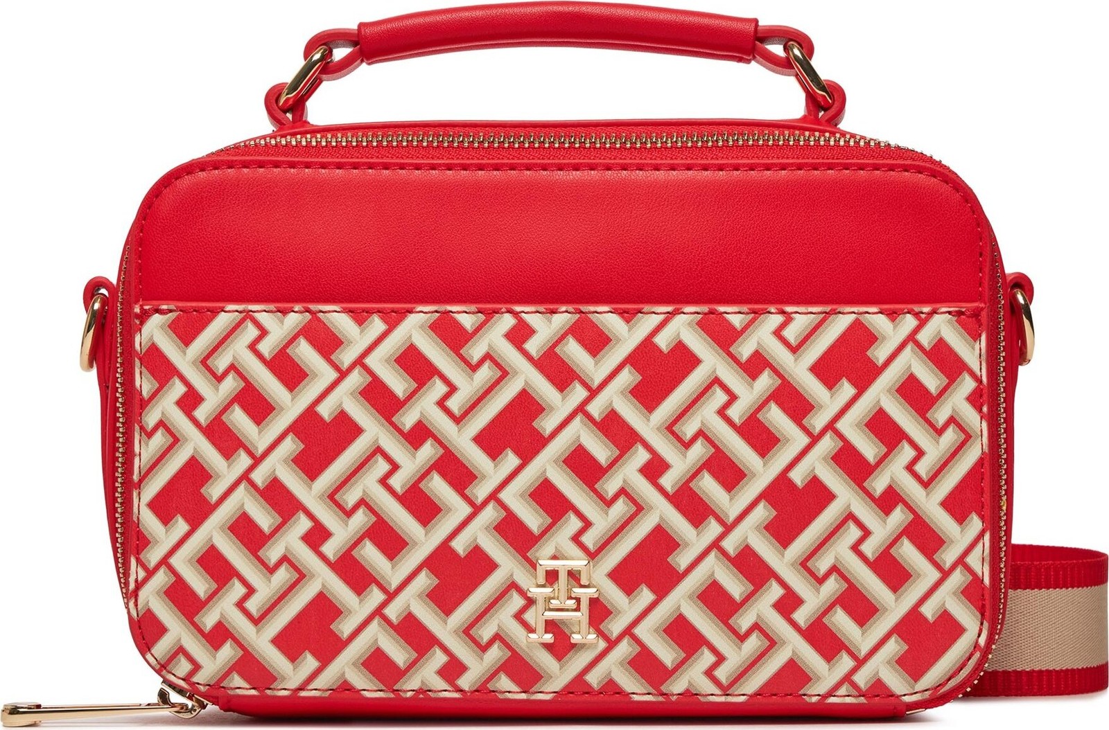 Kabelka Tommy Hilfiger Iconic Tommy Camera Bag Mono AW0AW16083 Fierce Red XND