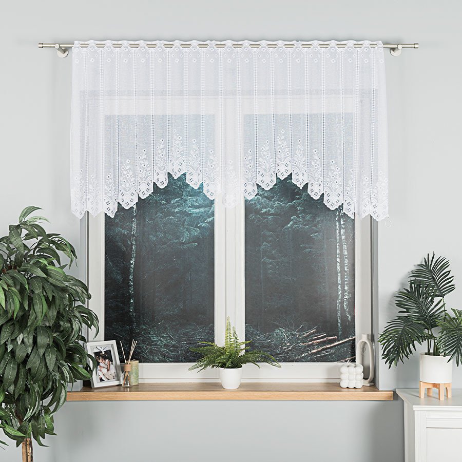 Dekorační oblouková krátká záclona na žabky KLEMENTYNA 80 bílá 200x80 cm MyBestHome