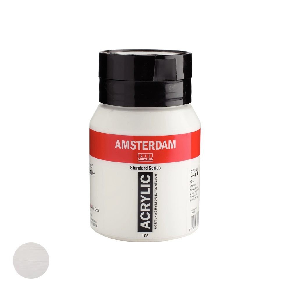 Royal Talens Amsterdam akrylová barva v dóze Standart Series 500 ml 105 Titanium White - 1 ks