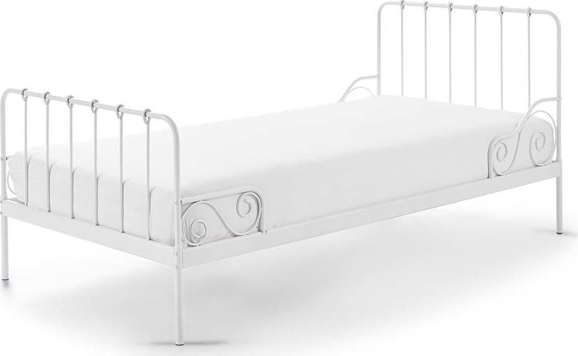 Bílá kovová dětská postel Vipack Alice, 90 x 200 cm