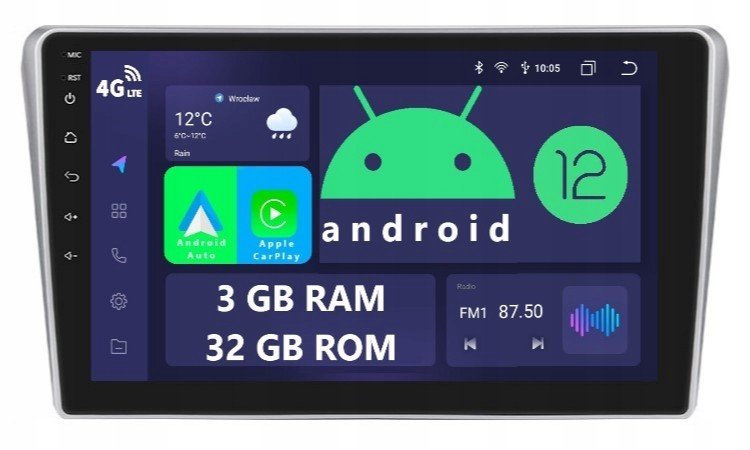 Radio 2DIN Navigace Android Toyota Avensis T25 3/32 Gb Dsp Carplay Lte