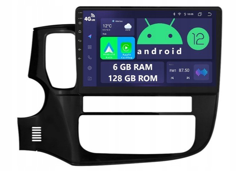 Rádio 2DIN Navigace Android Mitsubishi Outlander III 6 Gb Carplay Dsp Lte