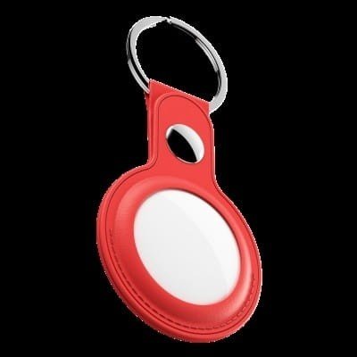 KeyBudz AirTag Keyring kožené ochranné pouzdro pro AirTag 2-pack (red)