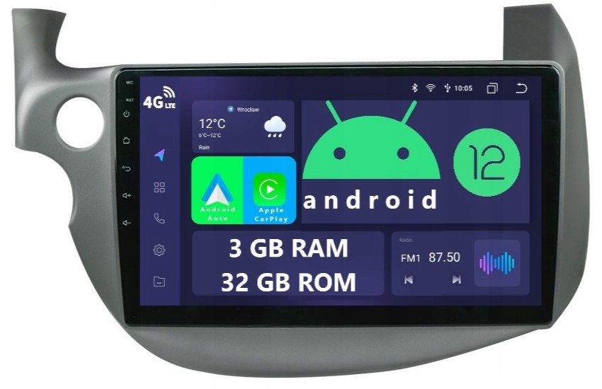 Rádio 2DIN Navigace Android Honda Jazz 3/32 Gb Dsp Carplay Lte