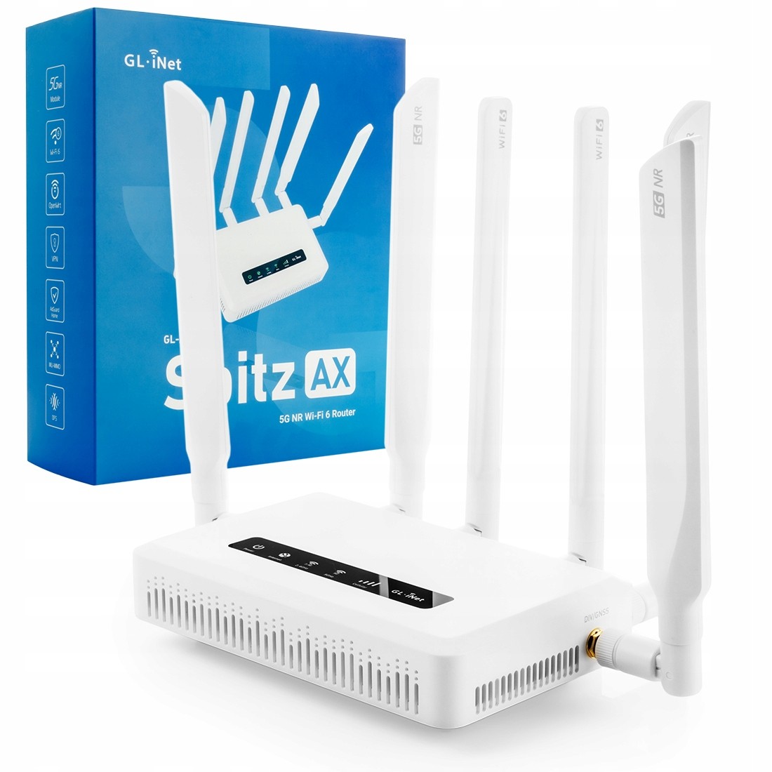 Moderní 5G Wi-Fi router 6 AX3000 GL-X3000 Spitz Výkonný Multi-WAN Vpn