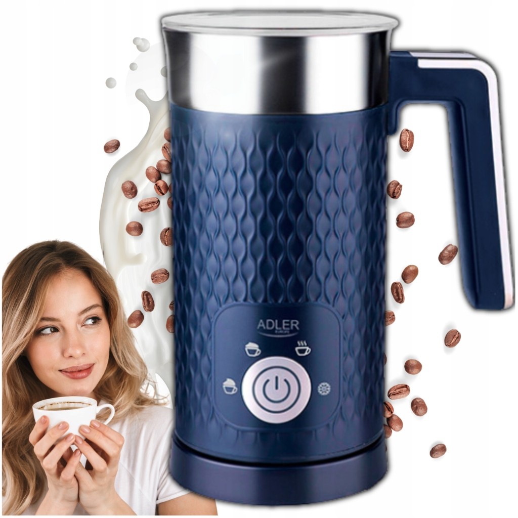 Elektrický napěňovač mléka Ohřívač 2v1 cappuccino latte 4 funkce