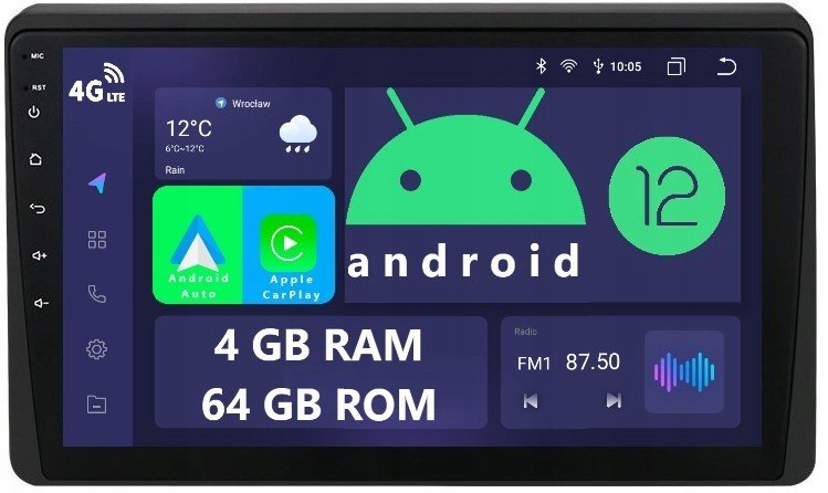 Android Navigace 2DIN 10.1