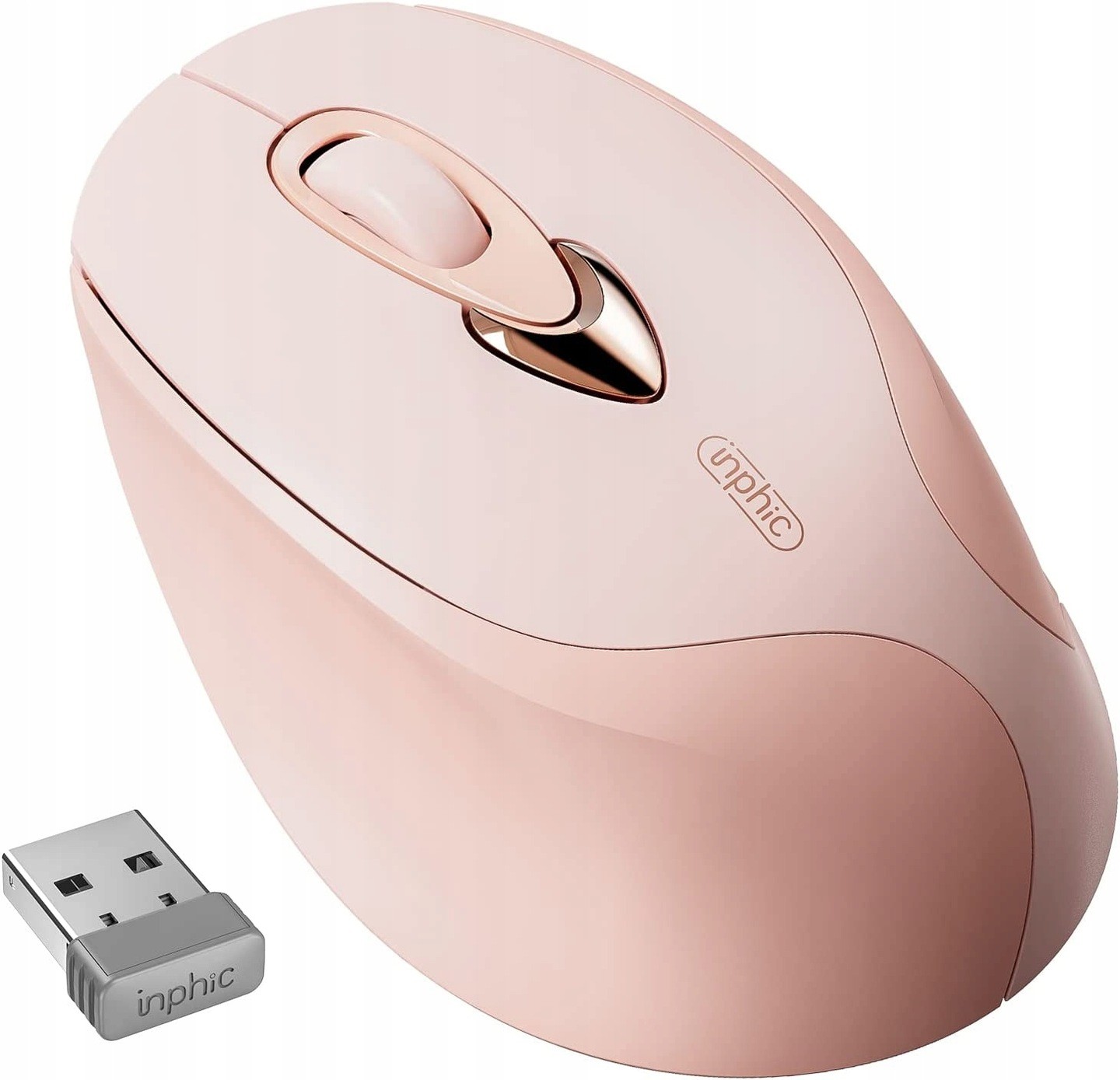 Myš 2,4G tichá pro Macbook Apple Inphic Růžová M8 do domácnosti kancelářská dobíjecí ak