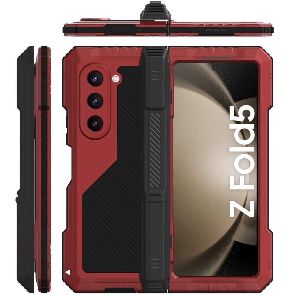Pancéřové hliníkové pouzdro Case pro Galaxy Z Fold 5 Zadní Kryt Pouzdro stojánkem