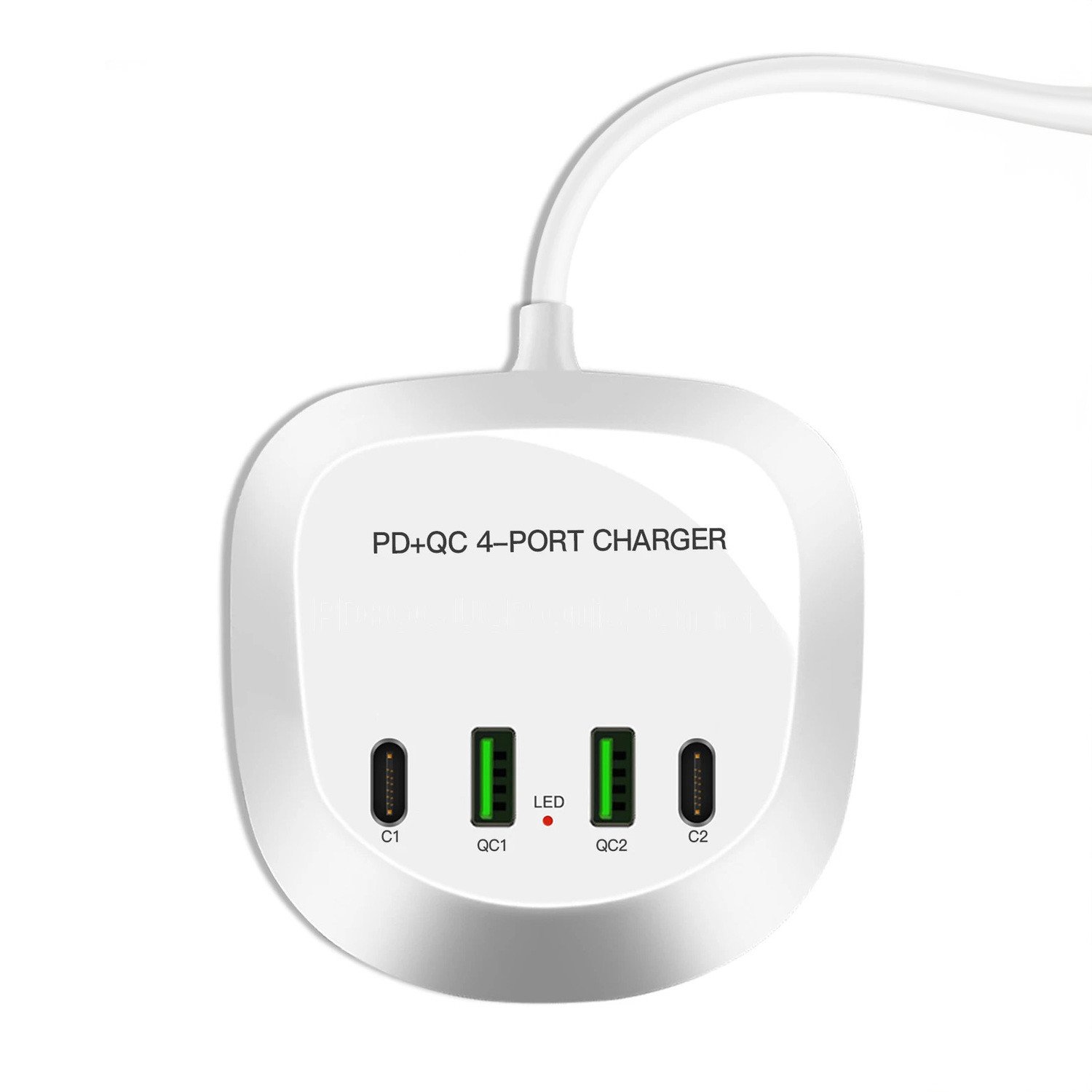 Síťová nabíječka T3P+ 2xTyp C 2xUSB Qc Pd 40W bílá