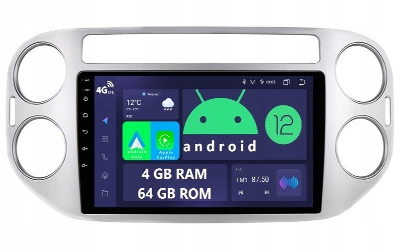 Rádio 2DIN Navigace Android Vw Tiguan 1 A Dsp Carplay 4/64 Gb Lte