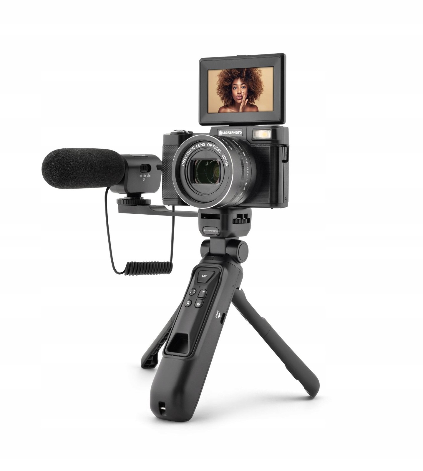 Sada Vlog Digitální fotoaparát 24MP 4K kamera AgfaPhoto VLG-4K Zoom Optický 5x